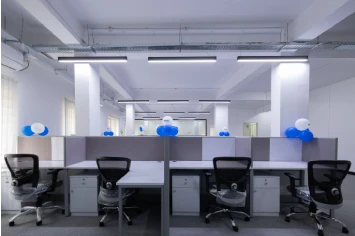 Creative workspace design featuring open seating