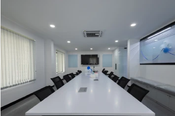 Modern meeting room with unique lighting
